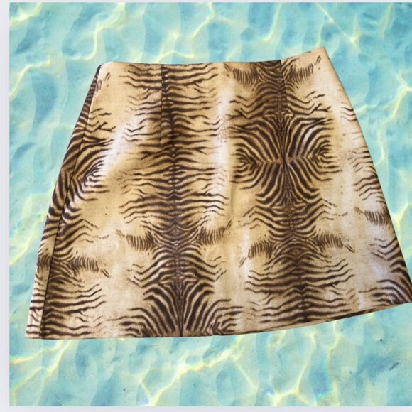 Vintage 1990s Y2K By Choice California Tiger Stripe Mini Top & Skirt Set - Picture 5 of 7